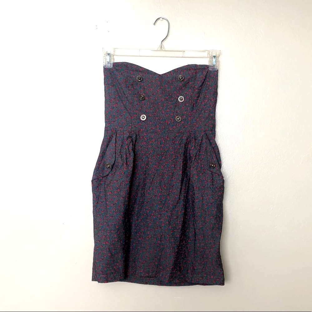 Modcloth Sweetheart Strapless Button Dress